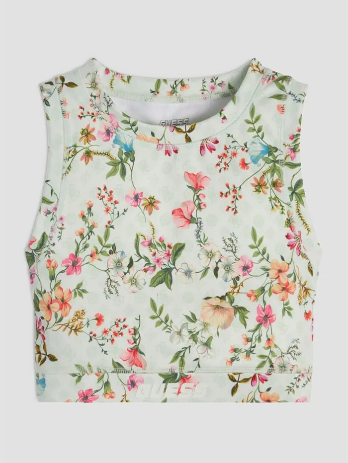 GUESS Little Girl 2 7 Eco MiniMe Floral Active Top 416 Green 8211 Kids