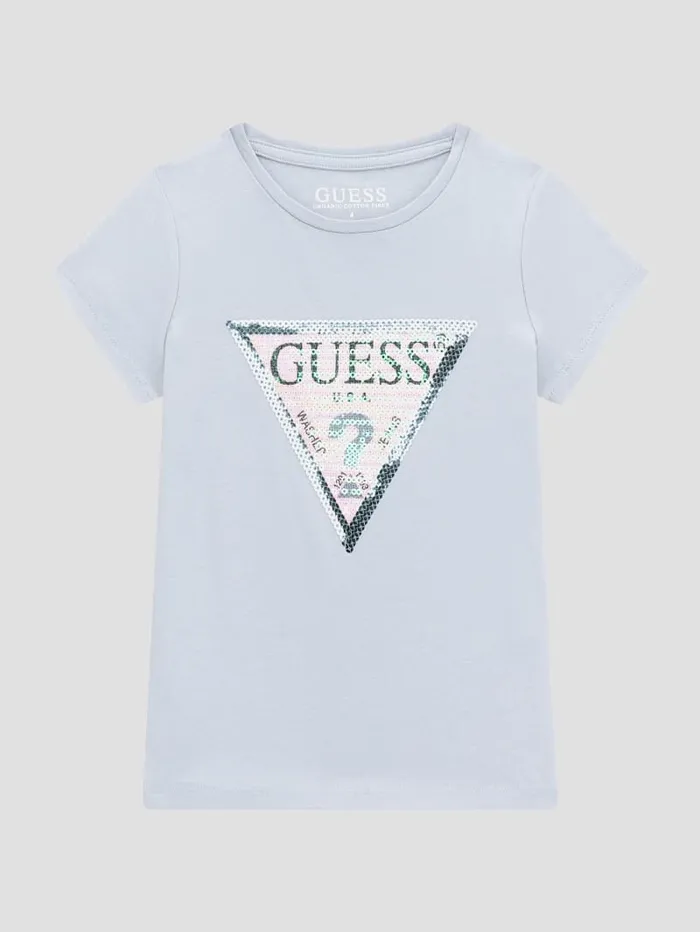 GUESS Little Girl 2 7 Sequin Signature Tee 27 Blue 8211 Kids