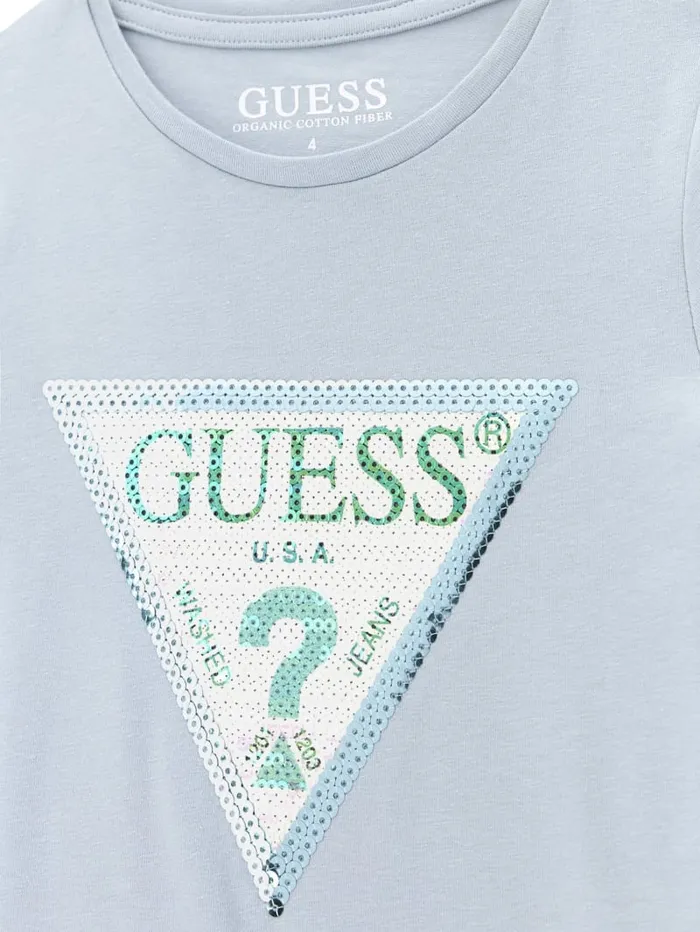 GUESS Little Girl 2 7 Sequin Signature Tee 27 Blue 8211 Kids
