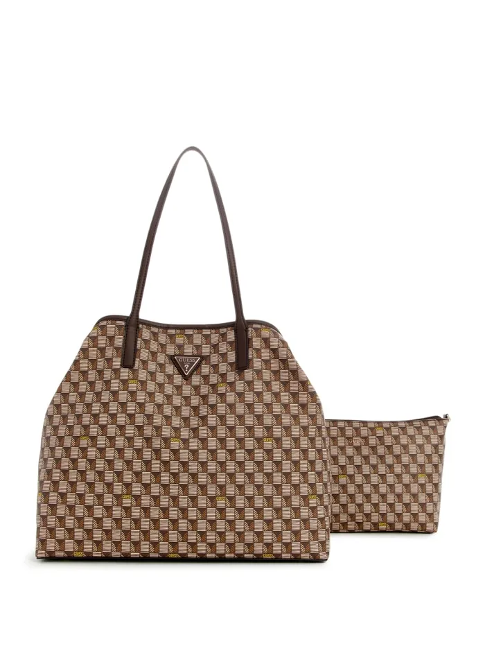 GUESS Logo Bags G Wave Large Tote Set Brown 8211 Unisex