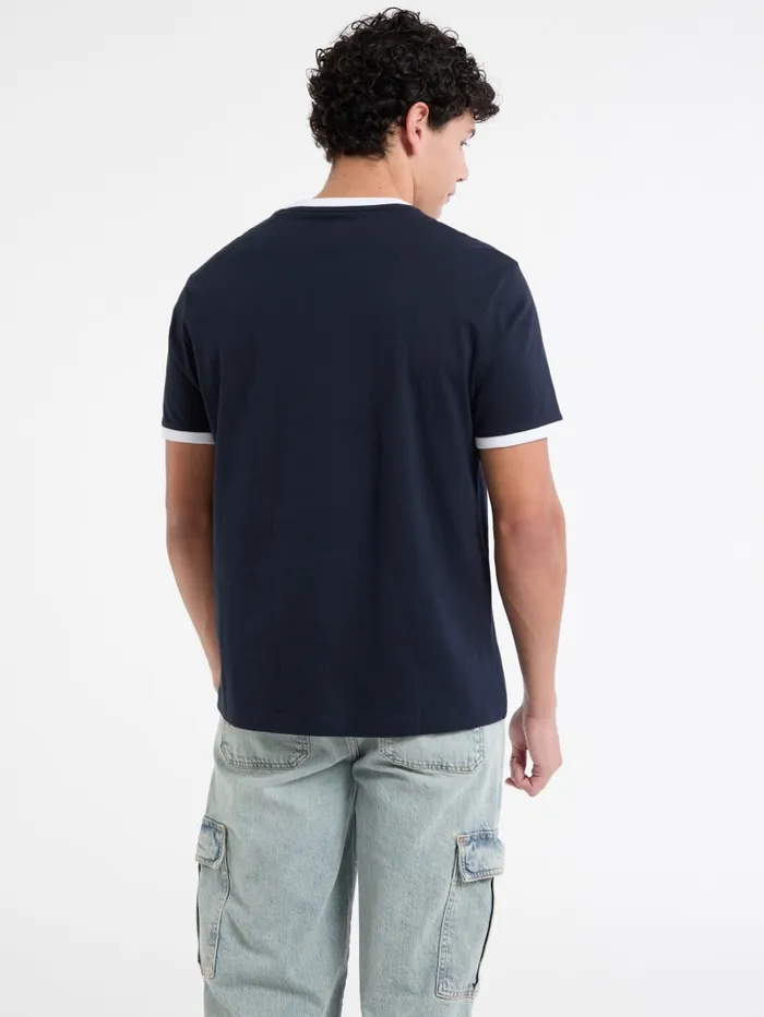 GUESS Men Eco Crewneck Logo Tee Blue 8211 Men