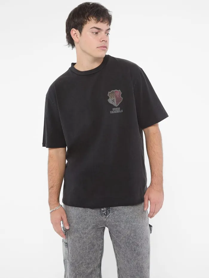 GUESS Men Originals Varsity Graphic Tee Black 8211 Men