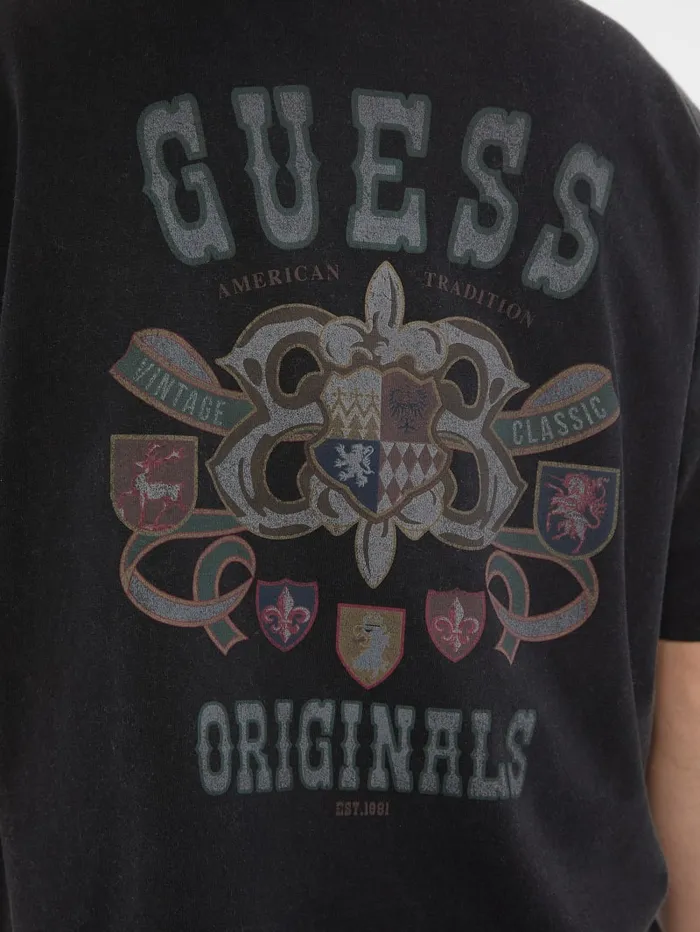GUESS Men Originals Varsity Graphic Tee White 8211 Men