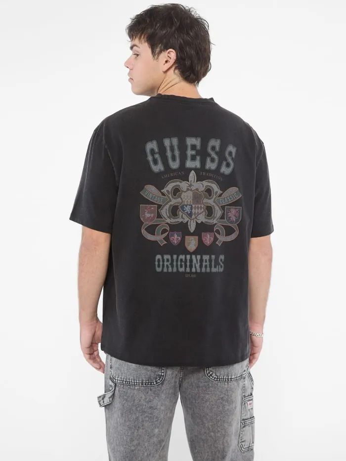 GUESS Men Originals Varsity Graphic Tee White 8211 Men