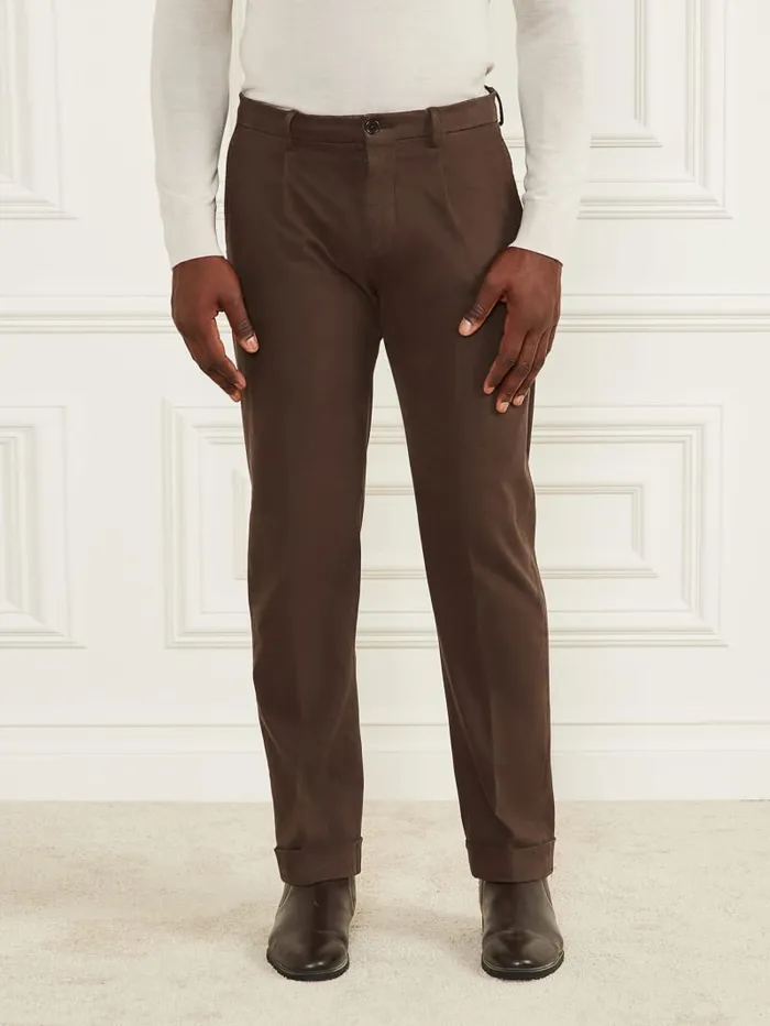 GUESS Pants and Shorts Ethan Twill RollUp Chino Pant Brown 8211 Men