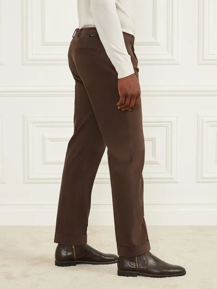 GUESS Pants and Shorts Ethan Twill RollUp Chino Pant Brown 8211 Men