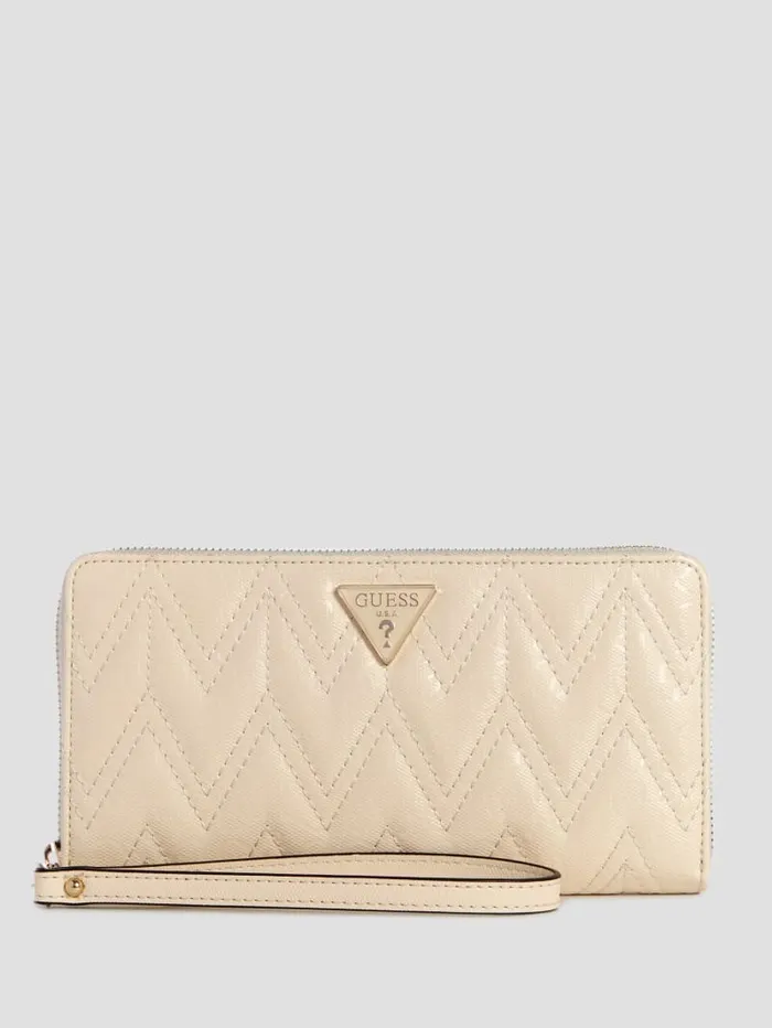 GUESS Sale Adelard Check Organizer White 8211 Women
