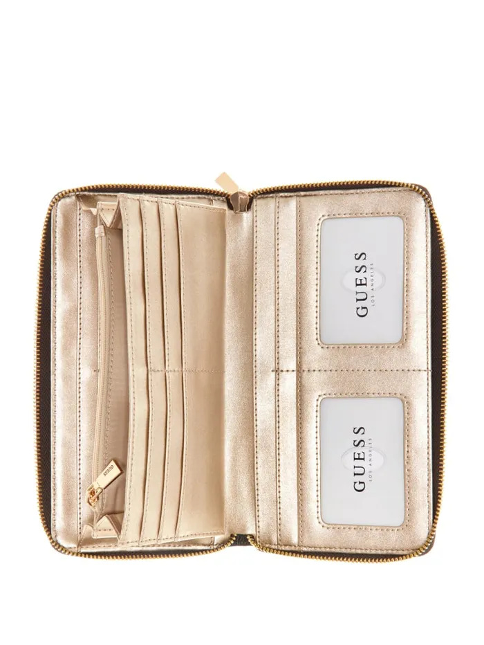 GUESS Sale Adelard Check Organizer White 8211 Women