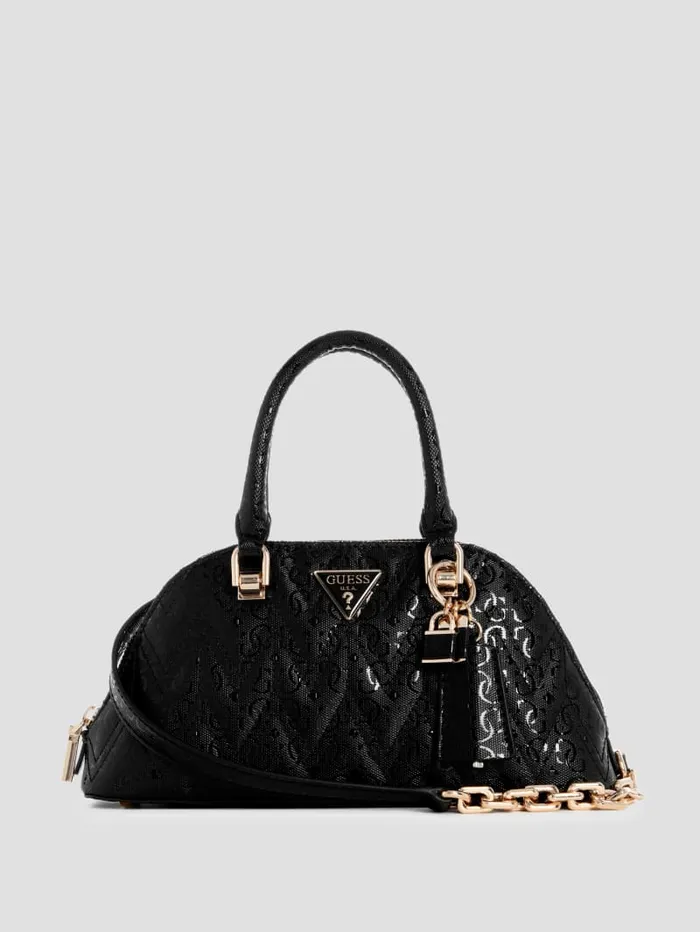 GUESS Sale Adelard Dome Satchel Black 8211 Women