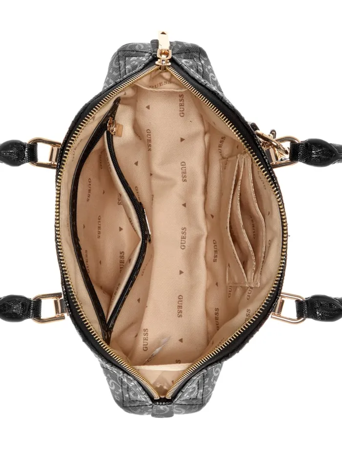 GUESS Sale Adelard Dome Satchel Black 8211 Women