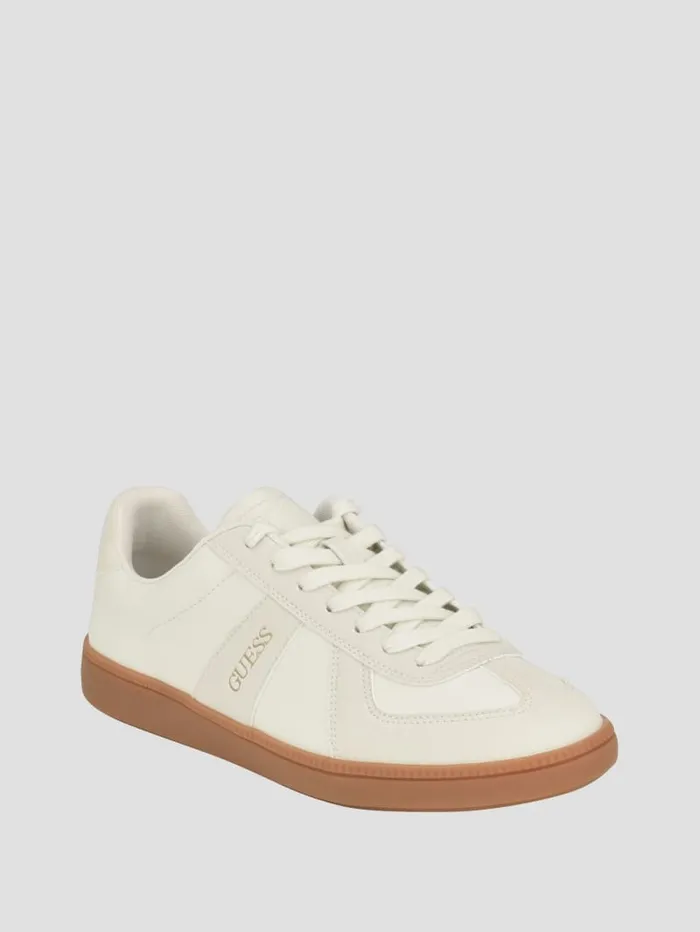 GUESS Sale Bishan FauxLeather Sneakers Gray 8211 Women
