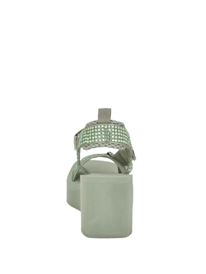 GUESS Sale Dawsin Rhinestone Wedges Green 8211 Women