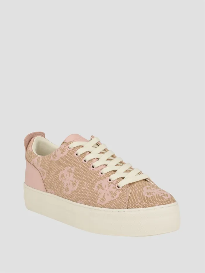 GUESS Sale Giaa Logo Print LowTop Sneakers Pink 8211 Women
