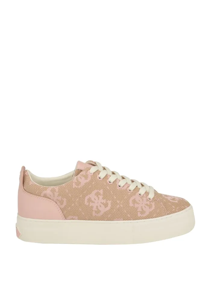 GUESS Sale Giaa Logo Print LowTop Sneakers Pink 8211 Women