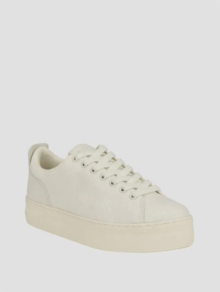 GUESS Sale Giaa Logo Print LowTop Sneakers Pink 8211 Women
