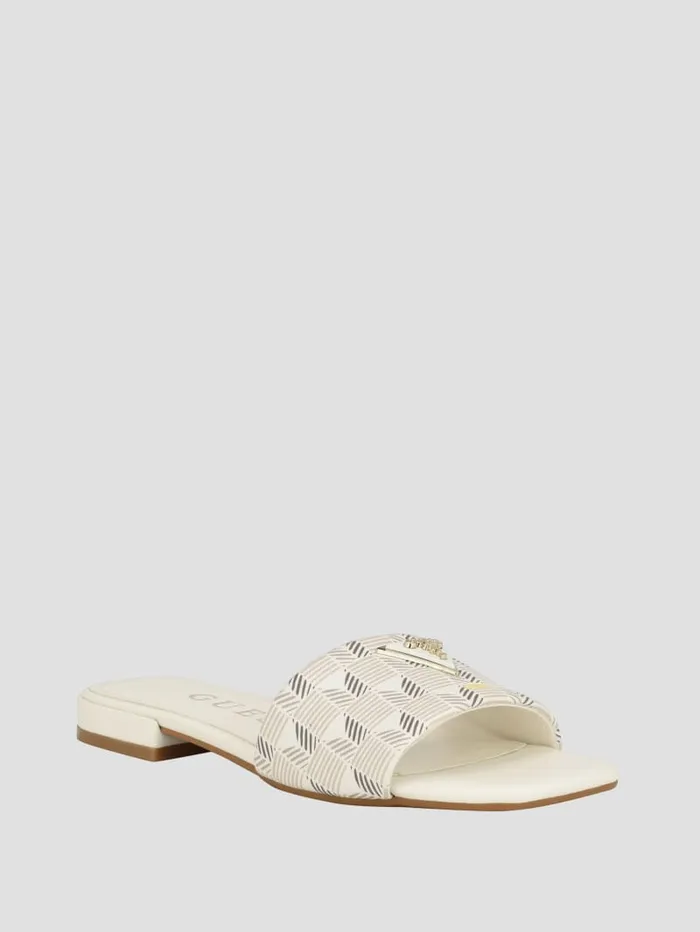 GUESS Sale Tamed Triangle Sandals White 8211 Women