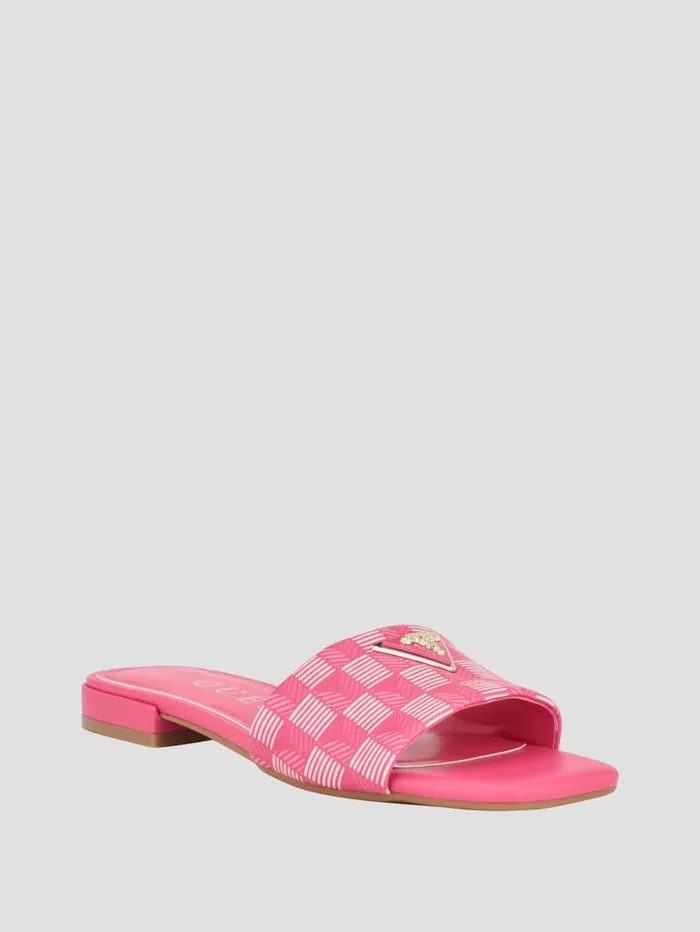 GUESS Sale Tamed Triangle Sandals White 8211 Women