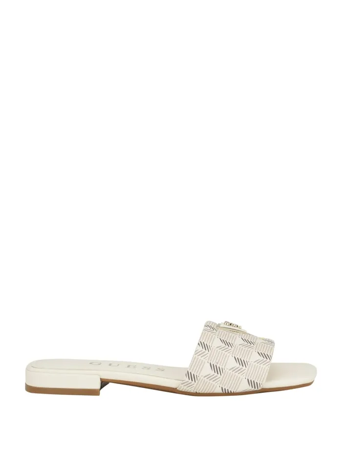 GUESS Sale Tamed Triangle Sandals White 8211 Women