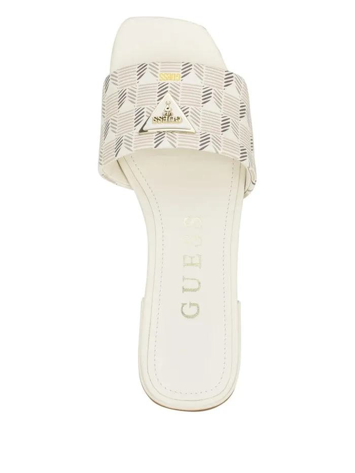 GUESS Sale Tamed Triangle Sandals White 8211 Women