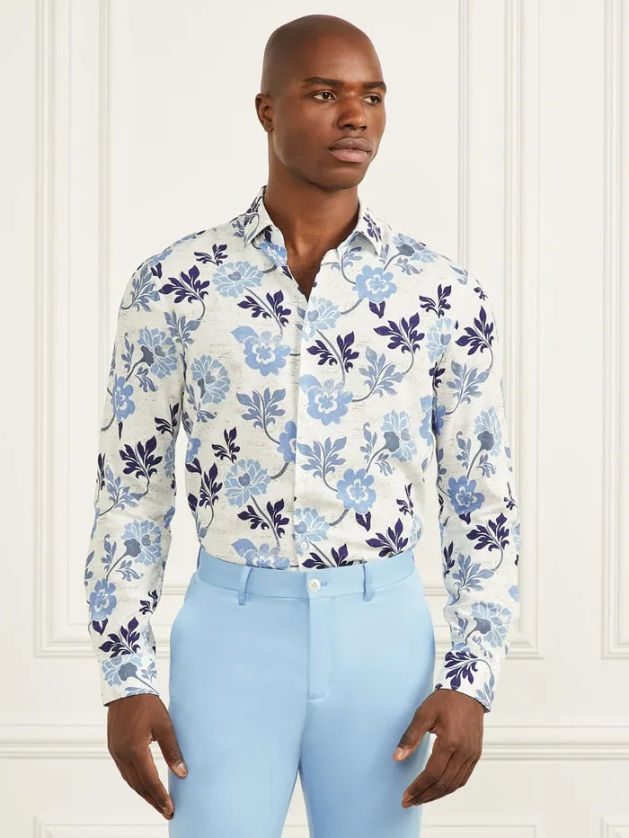 GUESS Shirts Eco Benny Paul Shirt Blue 8211 Men