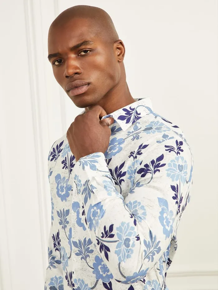 GUESS Shirts Eco Benny Paul Shirt Blue 8211 Men