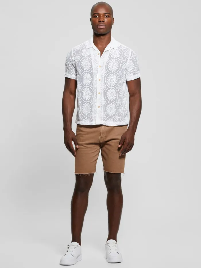 GUESS Shirts Emory Embroidery Shirt White 8211 Men