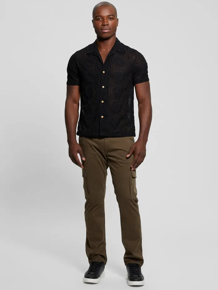 GUESS Shirts Emory Embroidery Shirt White 8211 Men