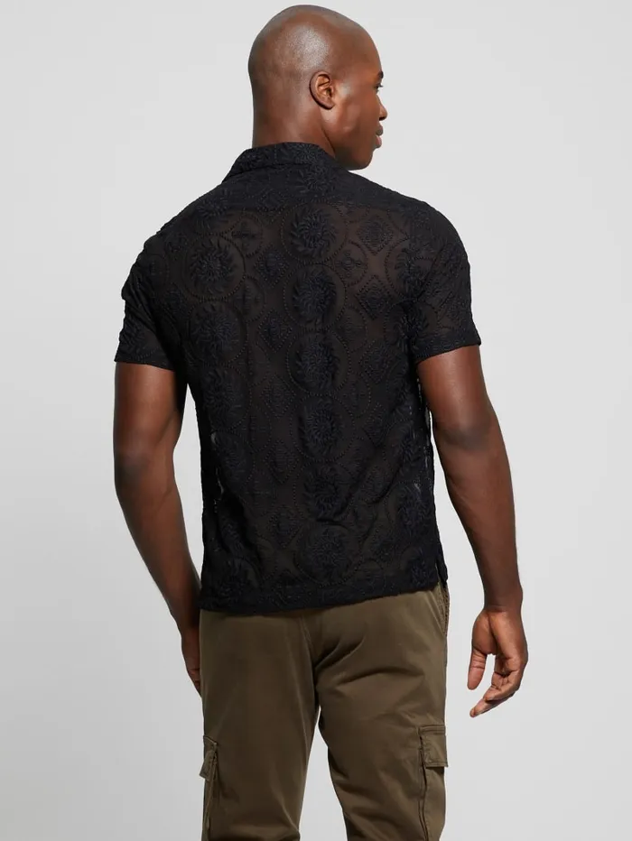 GUESS Shirts Emory Embroidery Shirt White 8211 Men