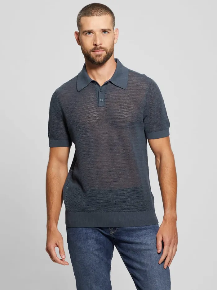 GUESS Shirts Eric Herringbone Polo Grey 8211 Men