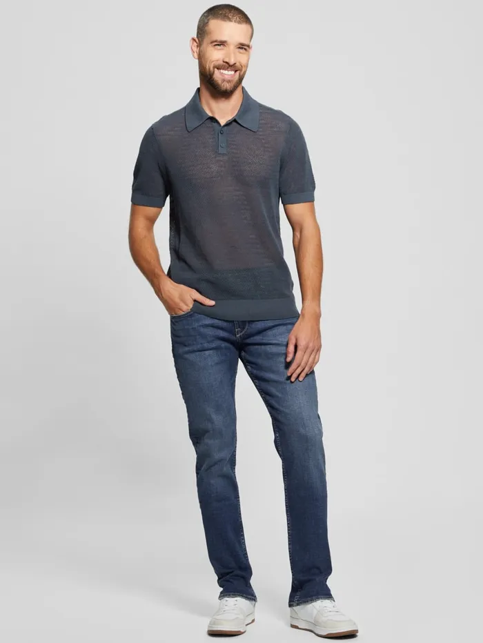 GUESS Shirts Eric Herringbone Polo Grey 8211 Men