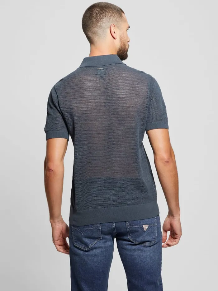 GUESS Shirts Eric Herringbone Polo Grey 8211 Men