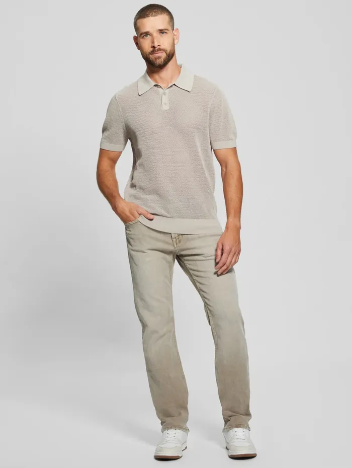 GUESS Shirts Eric Herringbone Polo Grey 8211 Men