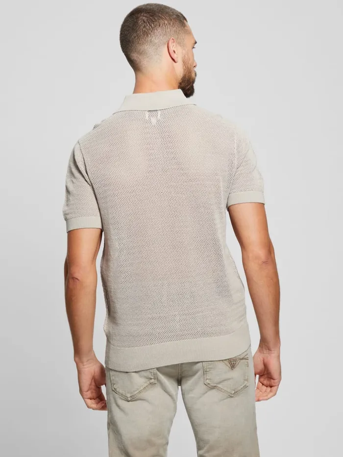 GUESS Shirts Eric Herringbone Polo Grey 8211 Men