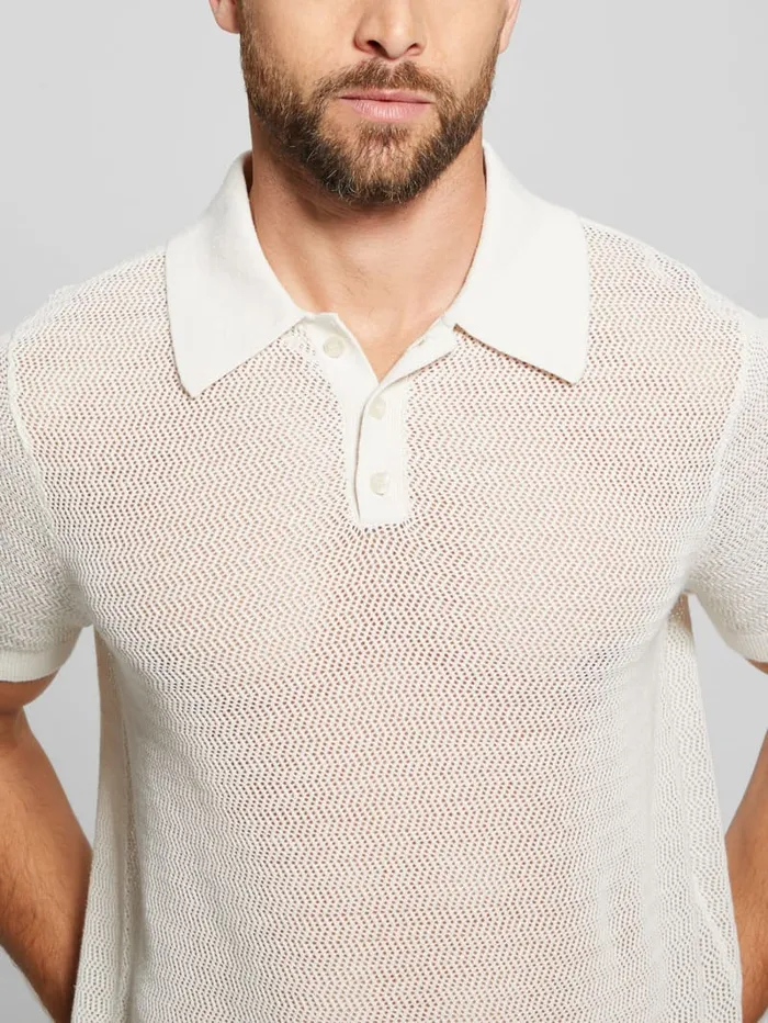 GUESS Shirts Eric Herringbone Polo Grey 8211 Men