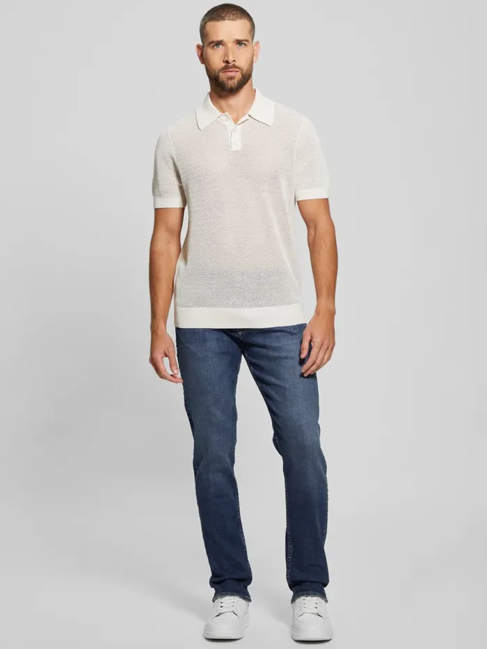 GUESS Shirts Eric Herringbone Polo Grey 8211 Men
