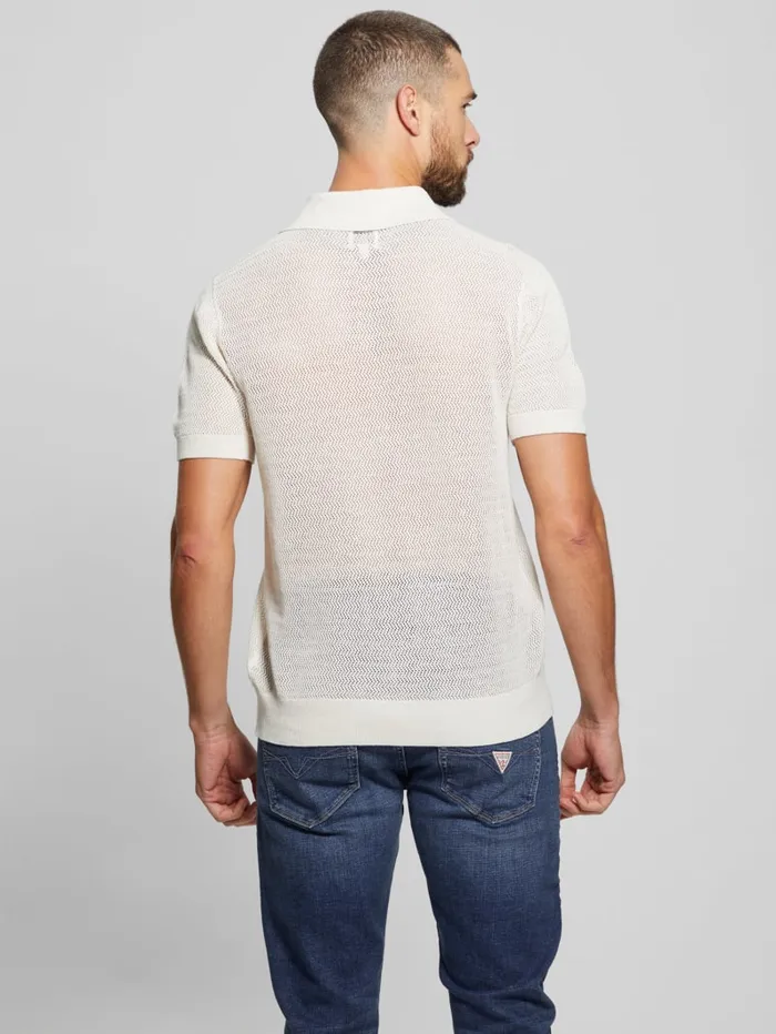 GUESS Shirts Eric Herringbone Polo Grey 8211 Men