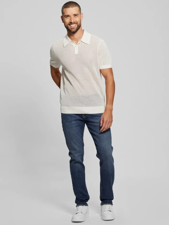 GUESS Shirts Eric Herringbone Polo Grey 8211 Men