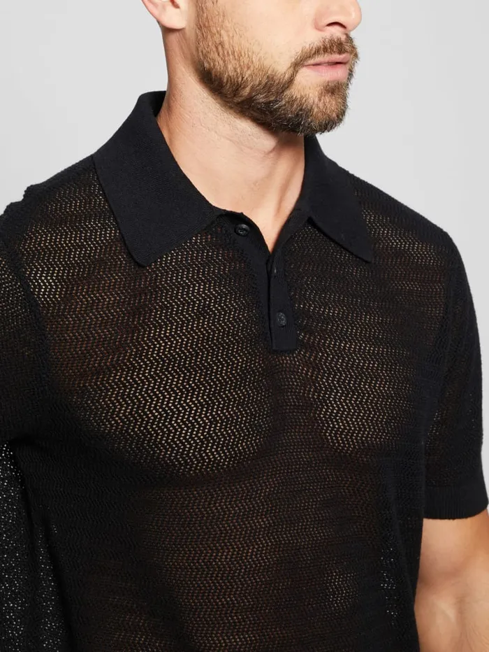 GUESS Shirts Eric Herringbone Polo Grey 8211 Men