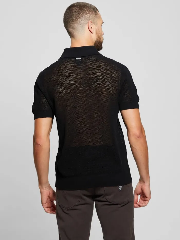 GUESS Shirts Eric Herringbone Polo Grey 8211 Men