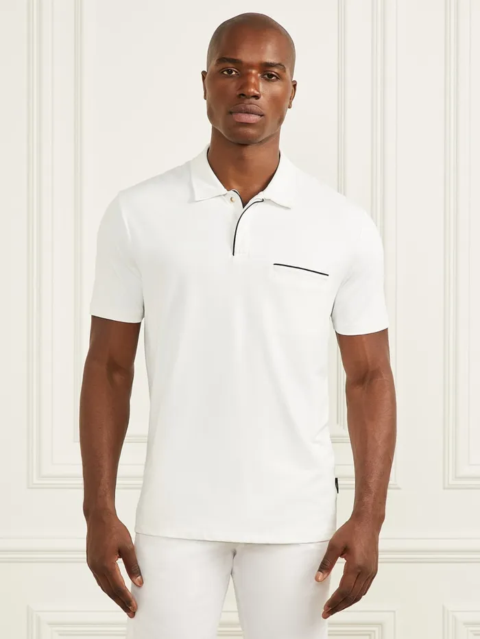 GUESS Shirts Formal Performance Polo Shirt White 8211 Men
