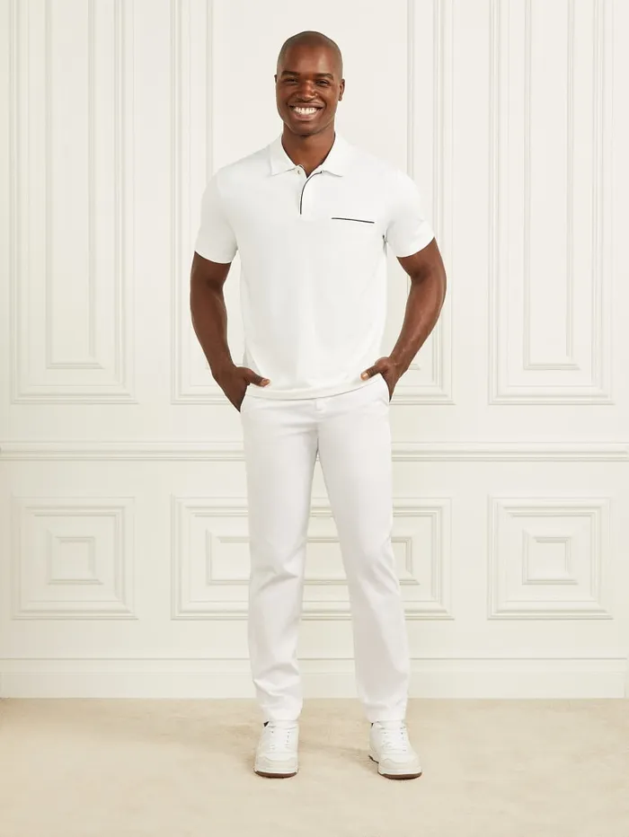 GUESS Shirts Formal Performance Polo Shirt White 8211 Men
