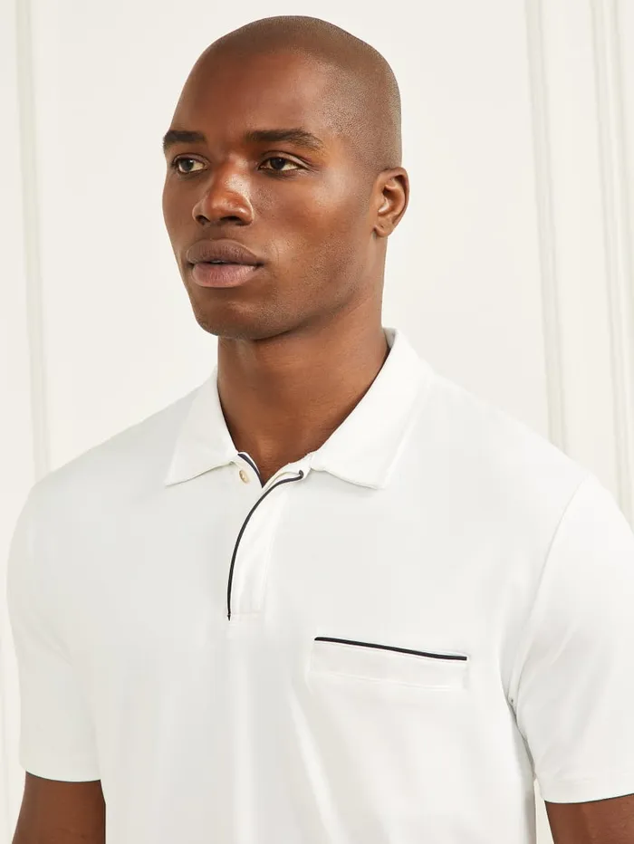 GUESS Shirts Formal Performance Polo Shirt White 8211 Men