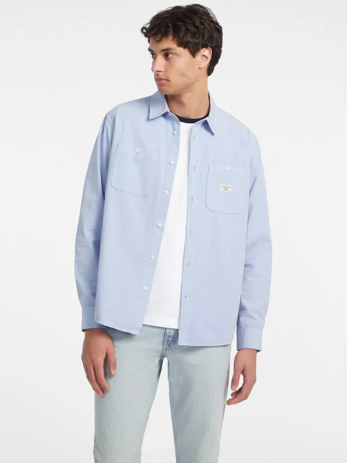 GUESS Shirts LongSleeve Pocket Shirt Blue 8211 Men