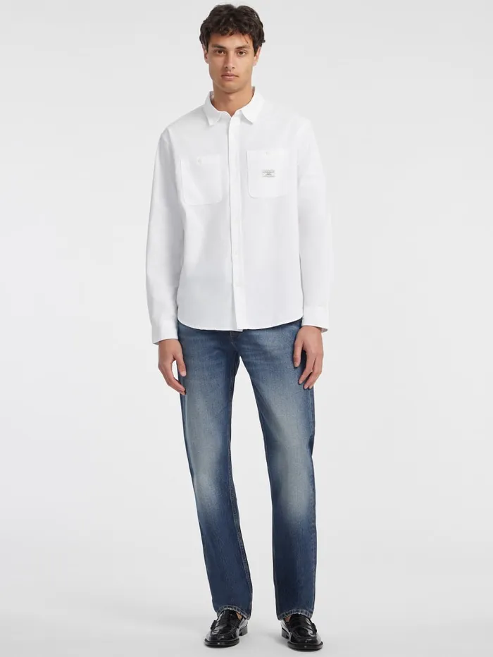 GUESS Shirts LongSleeve Pocket Shirt Blue 8211 Men