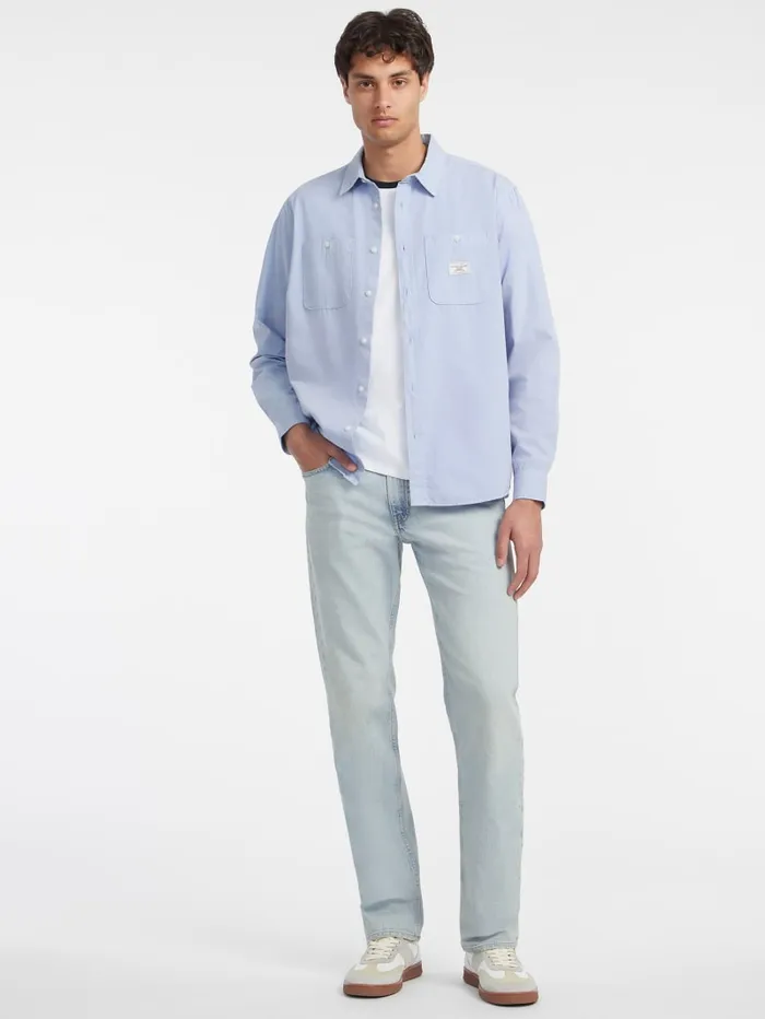 GUESS Shirts LongSleeve Pocket Shirt Blue 8211 Men