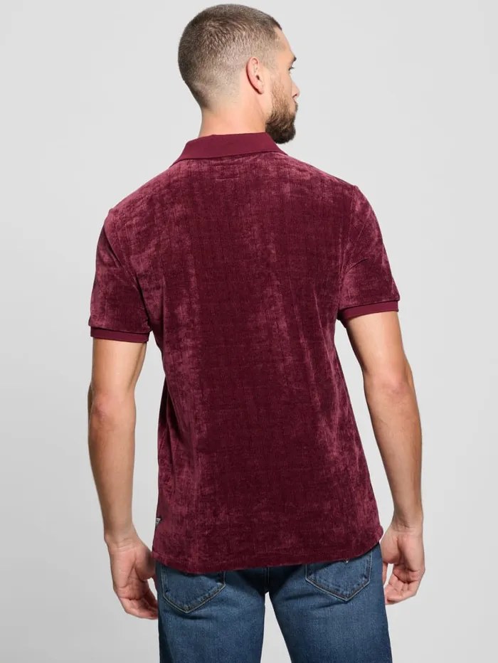GUESS Shirts Parker Velour Polo Black 8211 Men