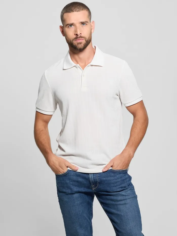 GUESS Shirts Parker Velour Polo Black 8211 Men