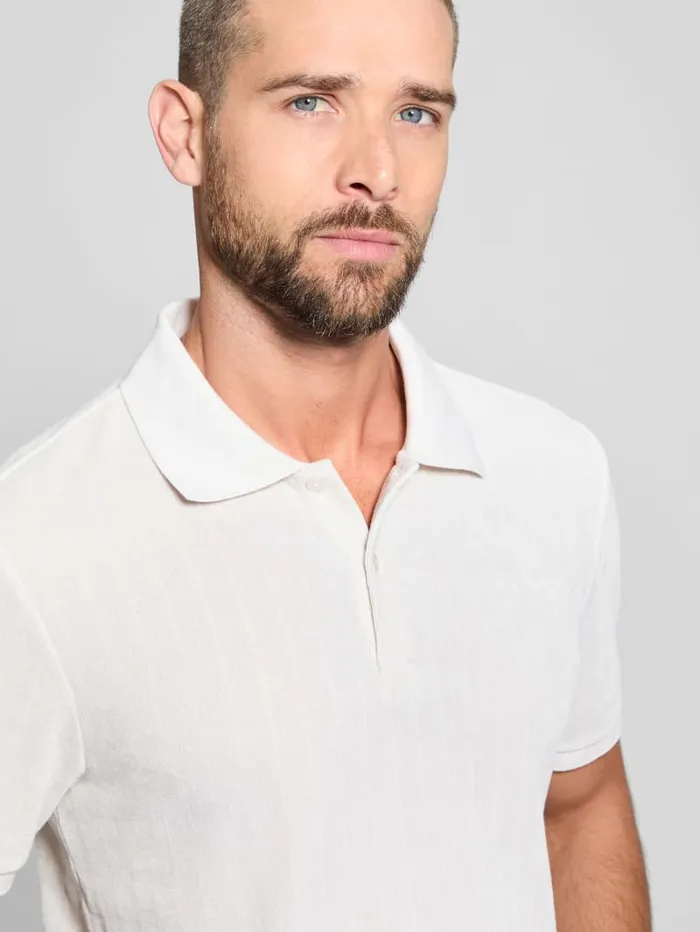 GUESS Shirts Parker Velour Polo Black 8211 Men