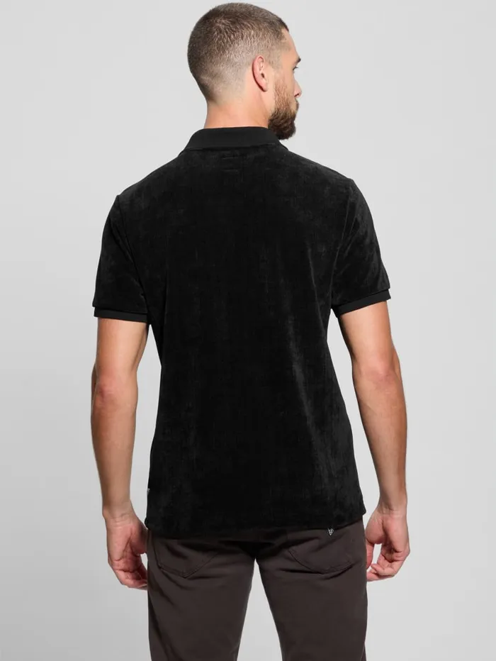 GUESS Shirts Parker Velour Polo Black 8211 Men