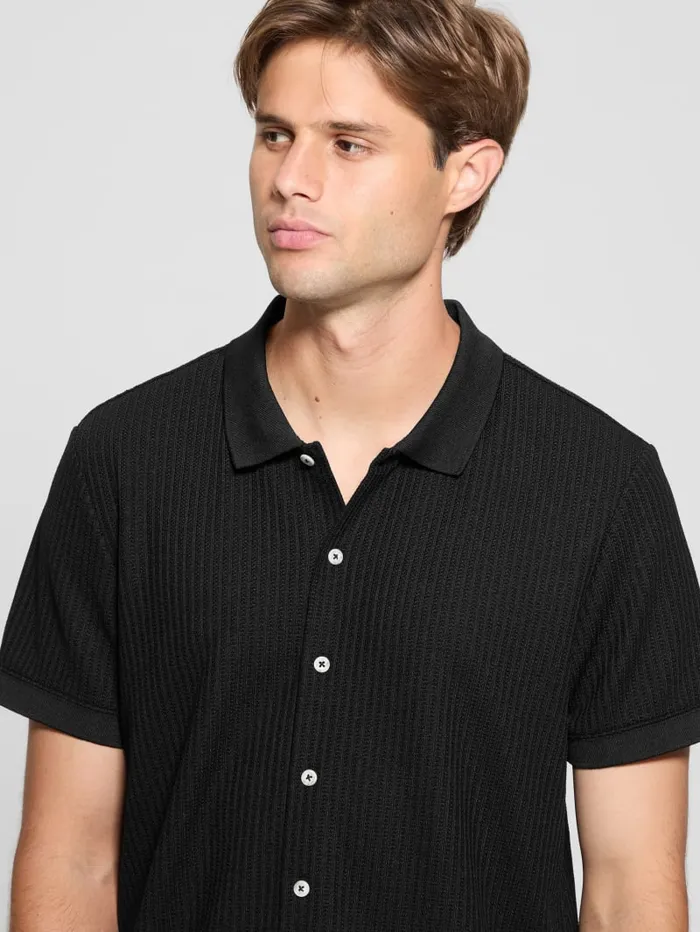 GUESS Shirts Pointelle Knit Shirt Blue 8211 Men